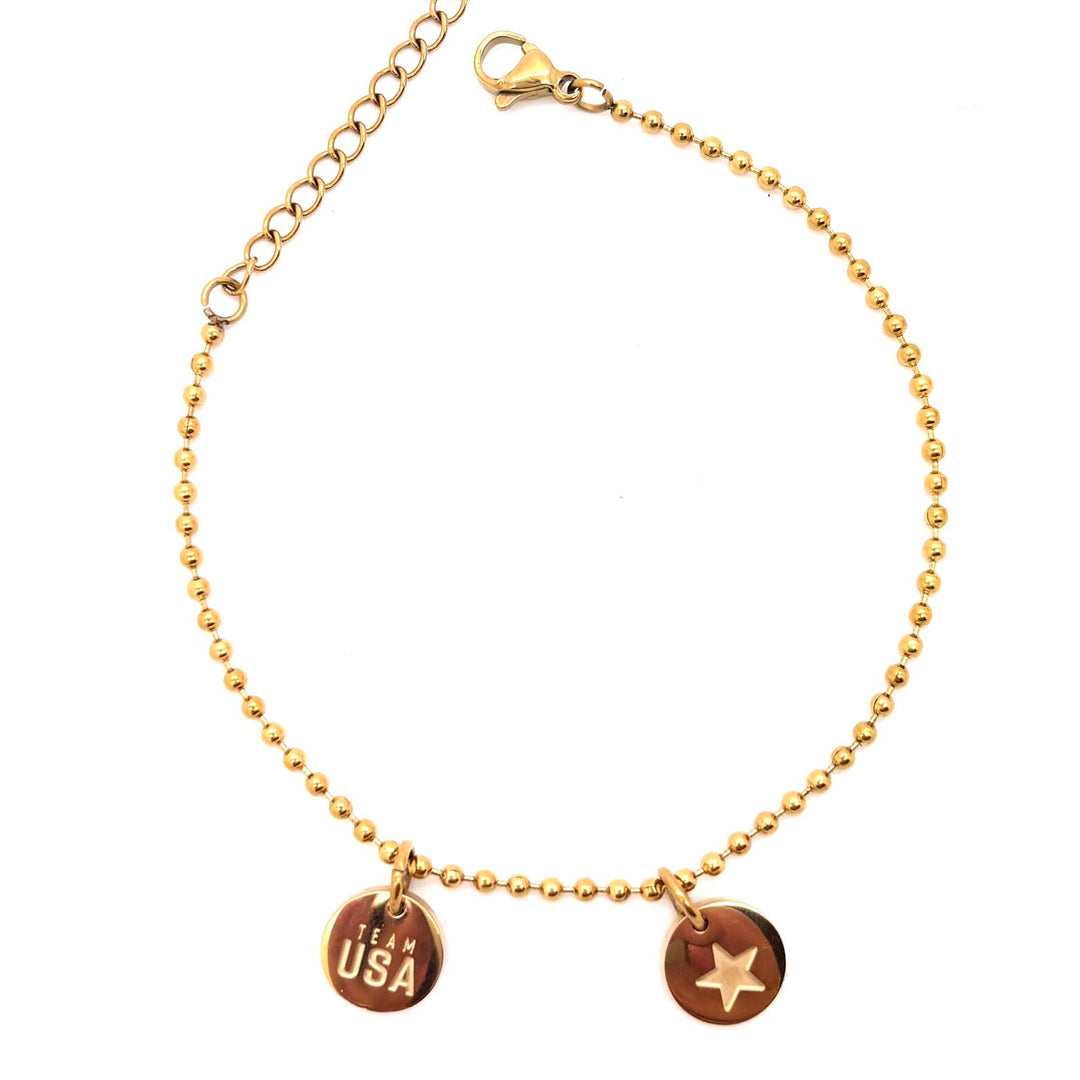 Team USA | 2 Charm Bracelet - Yellow Gold