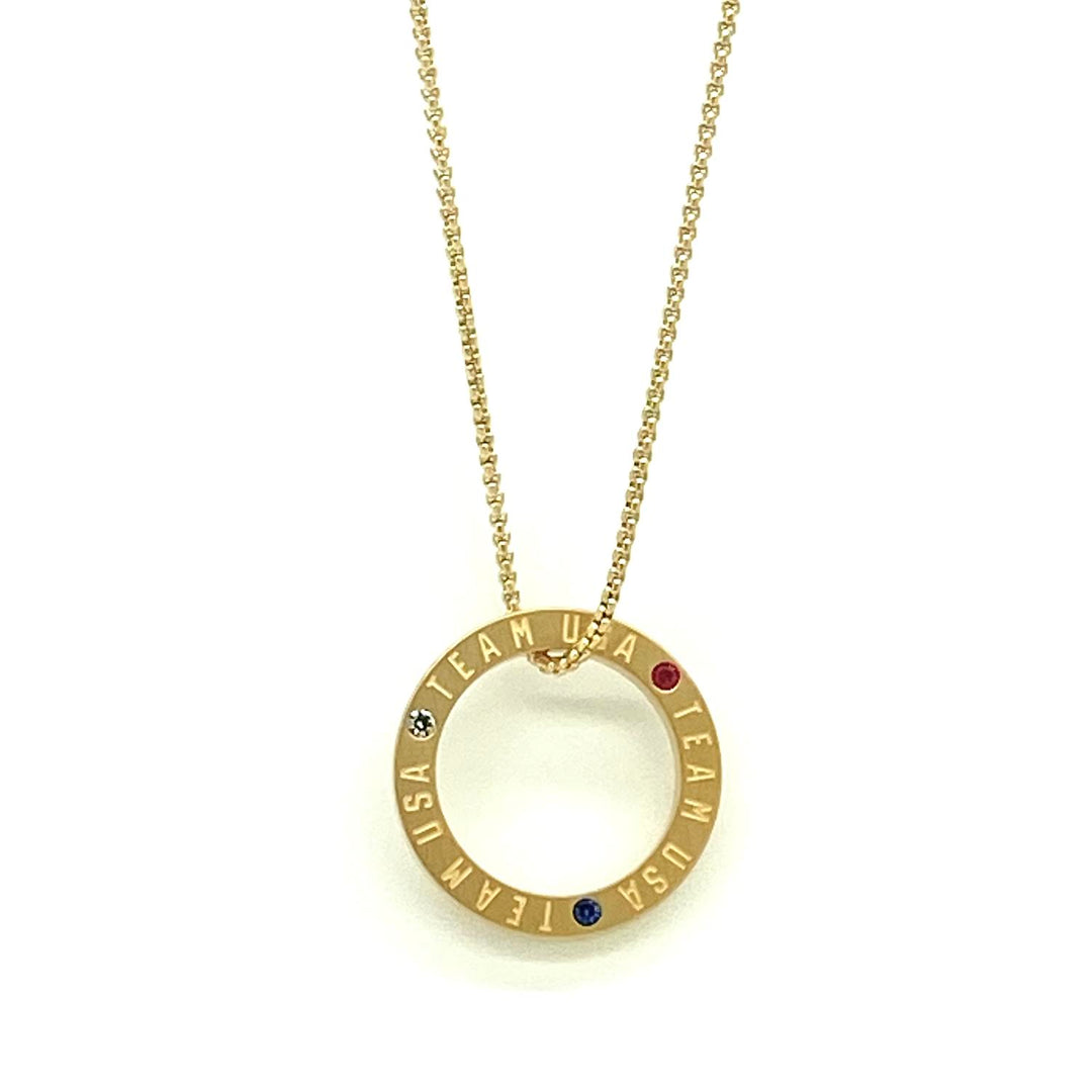 Olympic Jewelry. Team USA Ring Necklace. Team USA. Made by WristBend