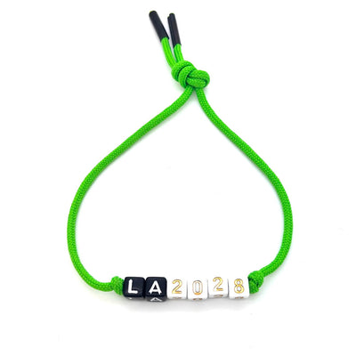 LA28 Alphabet Bracelet - Green | Wholesale