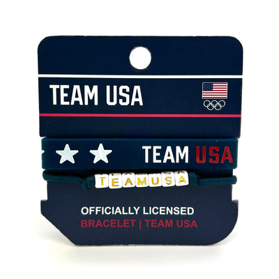 Team USA Two Pack NAVY - Silicone + Shoestring Bracelet | Wholesale