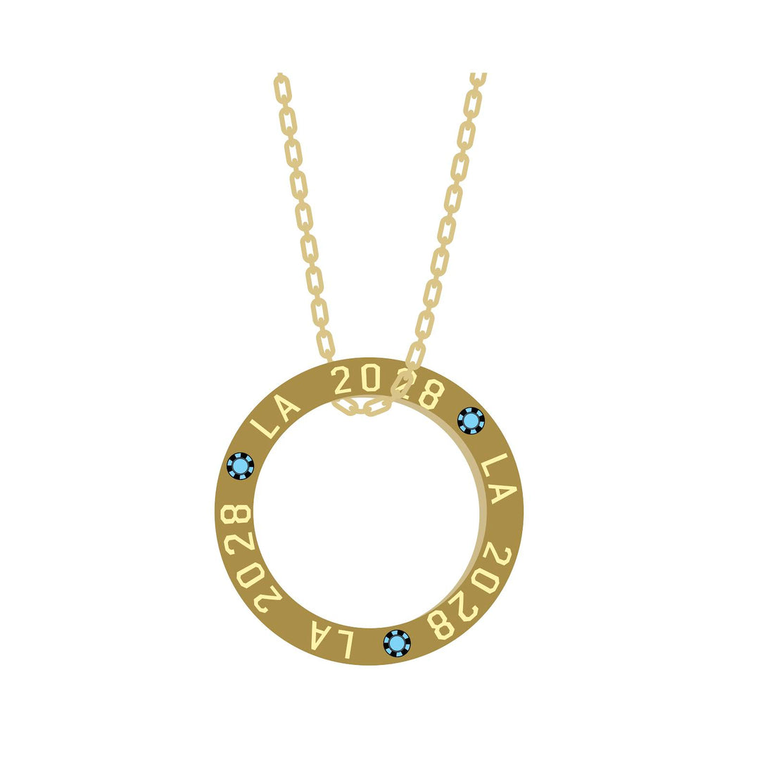 Team USA Olympic gold Ring Necklace by WristBend