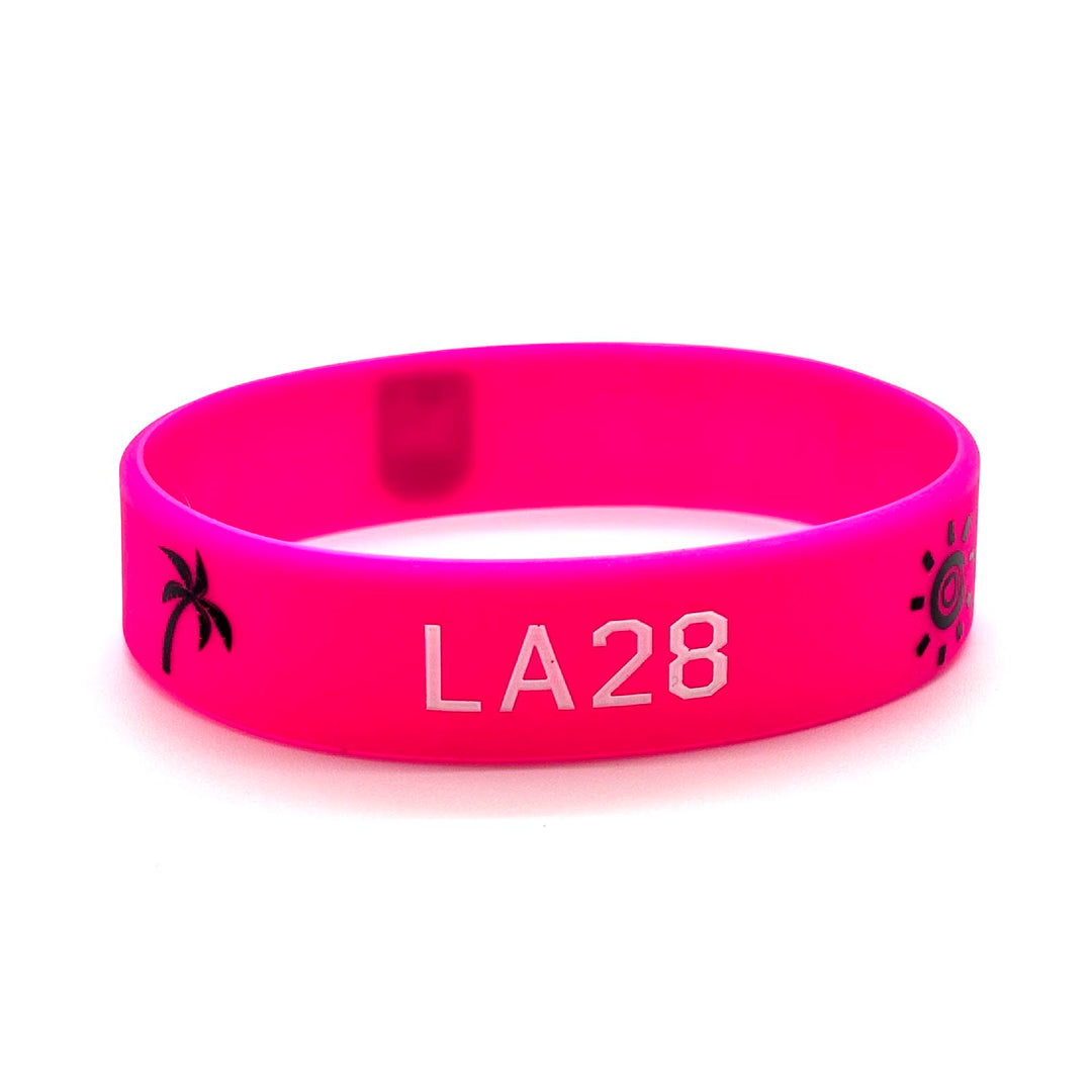 Pink LA28 silicone band by WristBend