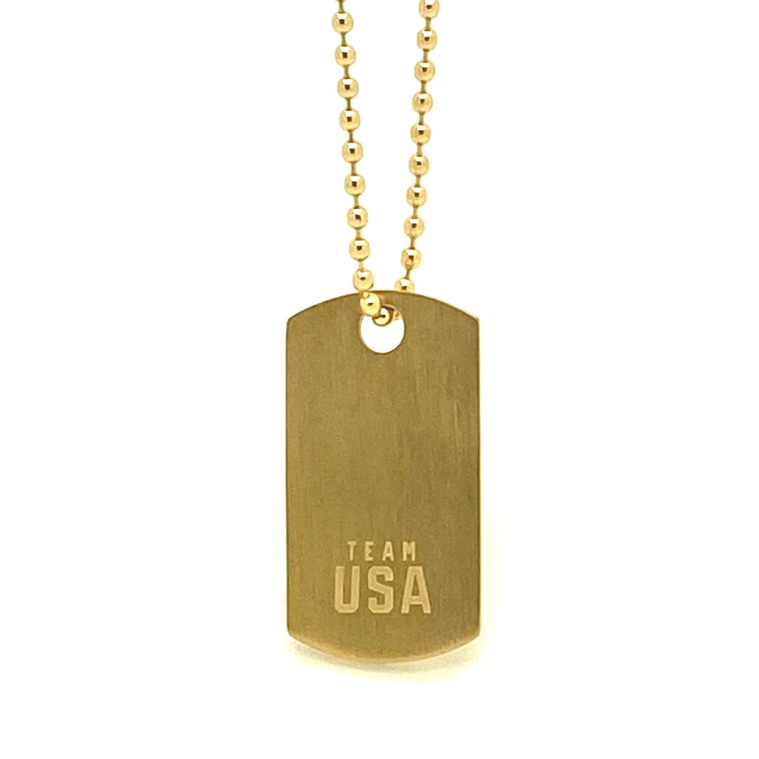 Team USA 14K Gold Dog Tag by WristBend