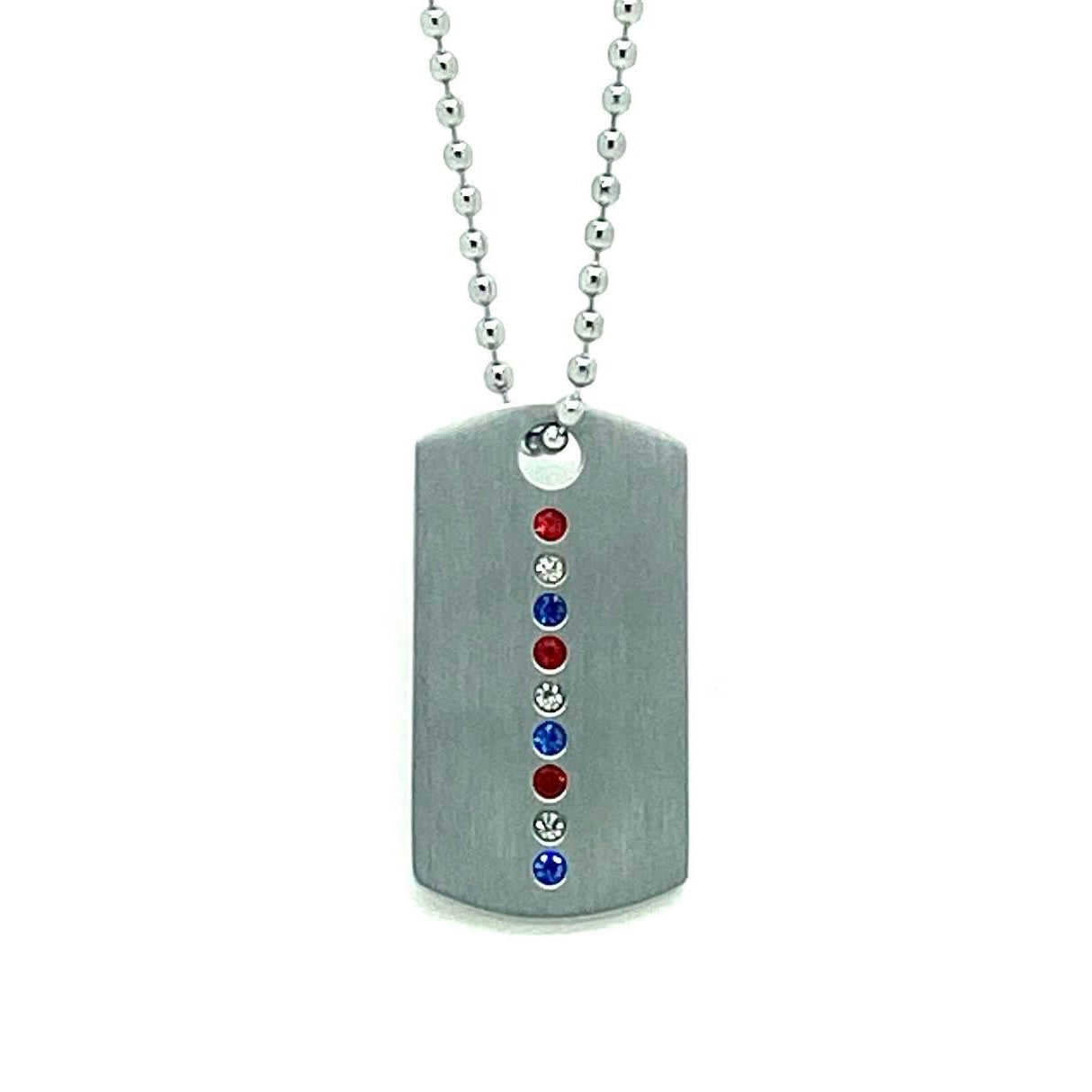 Team USA 14K White Gold Dog Tag by WristBend