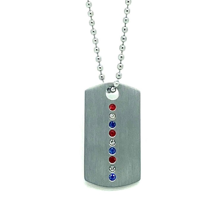 Team USA 14K White Gold Dog Tag by WristBend