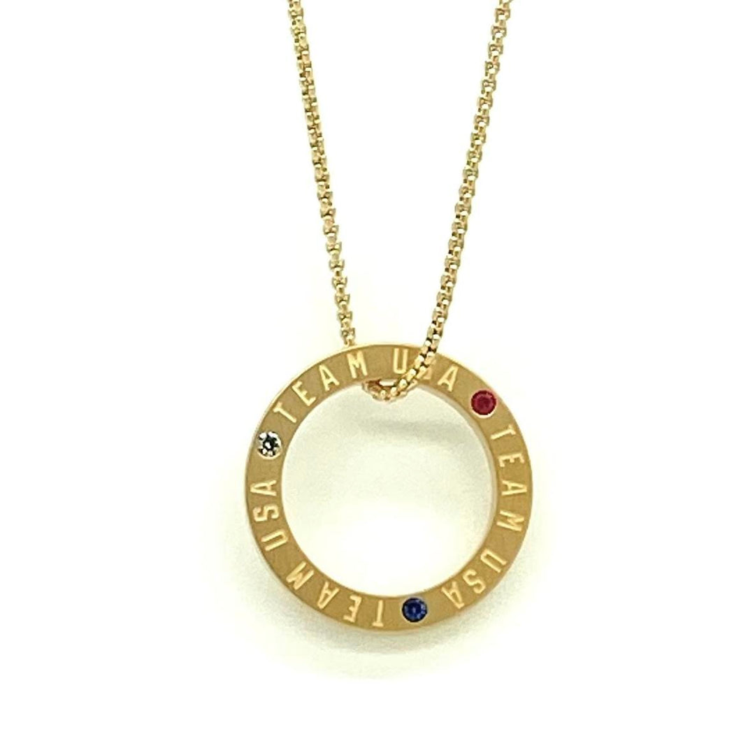 Team USA Olympic Gold Ring Necklace by WristBend