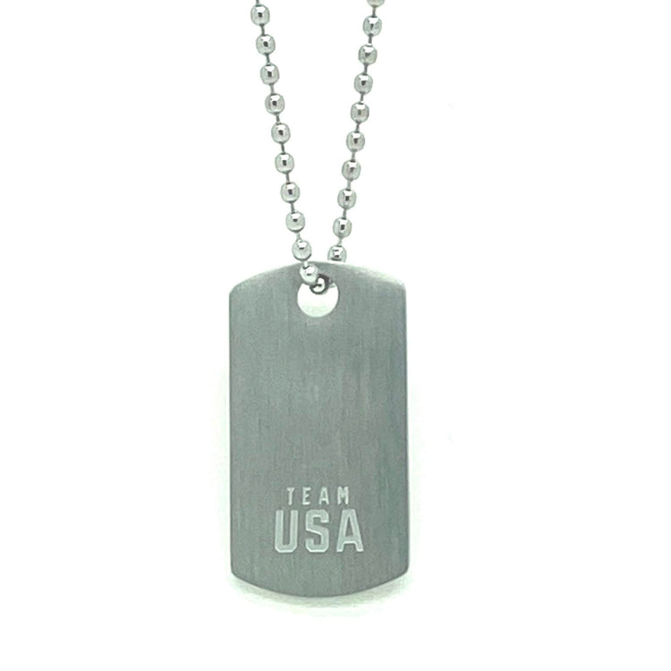 Team USA 14K White Gold Dog Tag by WristBend