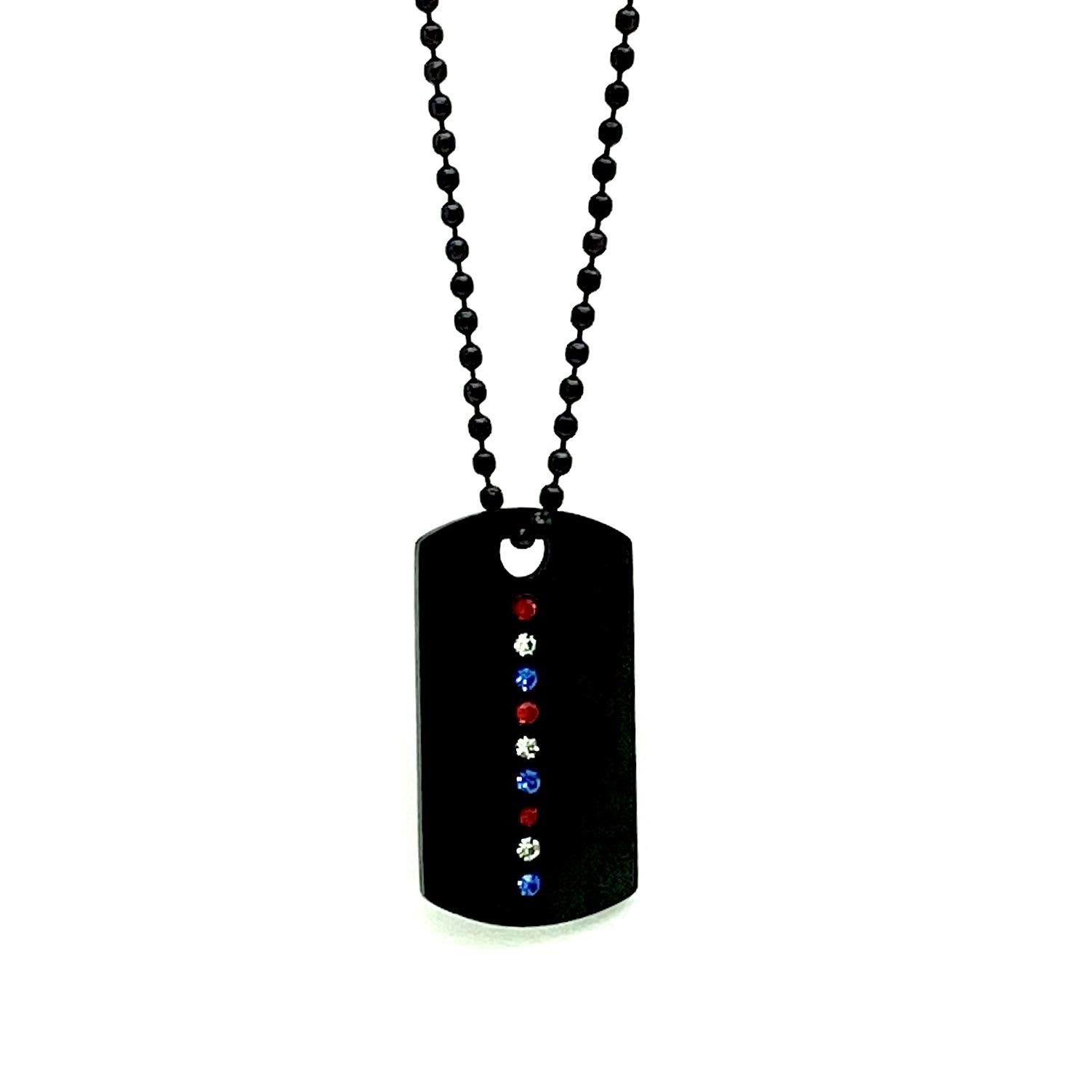 American Black Dog Tag Cross Necklaces for Men Boys Bible Verse Pendant  Stainless Steel Men Necklaces 24 Inches Chain - Walmart.com
