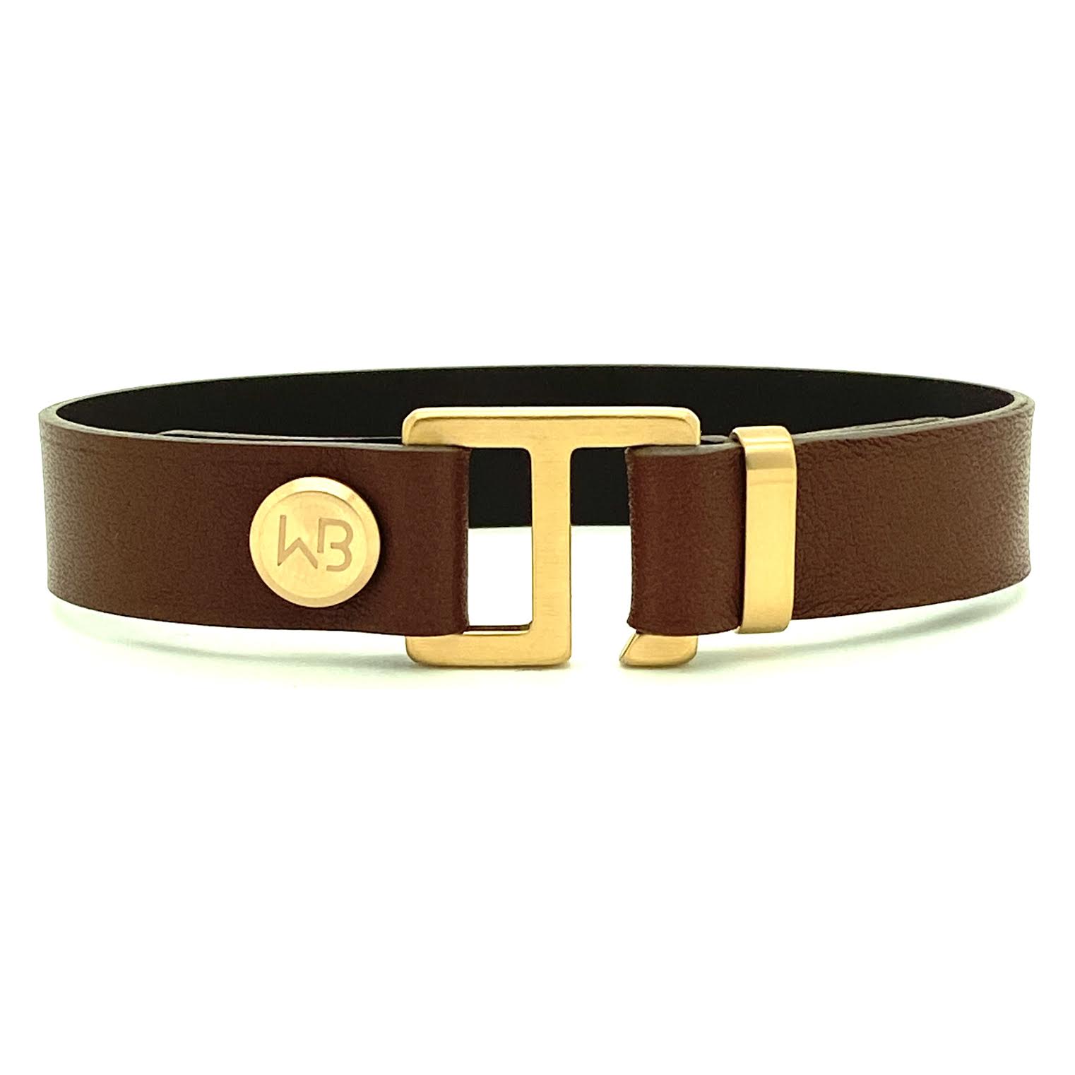 Our striking dark brown Italian leather cuff bracelet is paired perfectly with our artisan designed  hardware. Choice includes brushed rose gold, yellow gold, stainless steel or black ceramic. This adjustable size bracelet is a distinctive piece worn alone or with a WristBend stacking bracelet. Made by WristBend