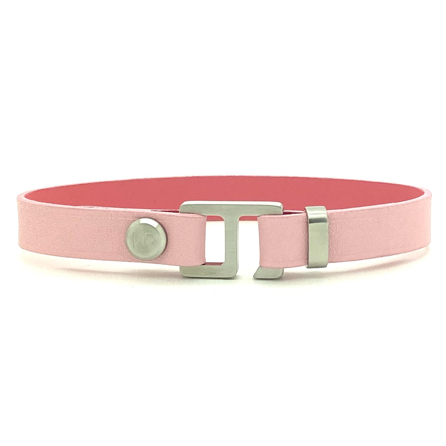 With a trendy, cool modern vibe, this rose sakuri Italian leather cuff bracelet is paired with your choice of brushed rose gold, yellow gold, stainless steel, or black ceramic hardware. Our signature cuff bracelet is a modern staple for your WristBend collection. Made by WristBend