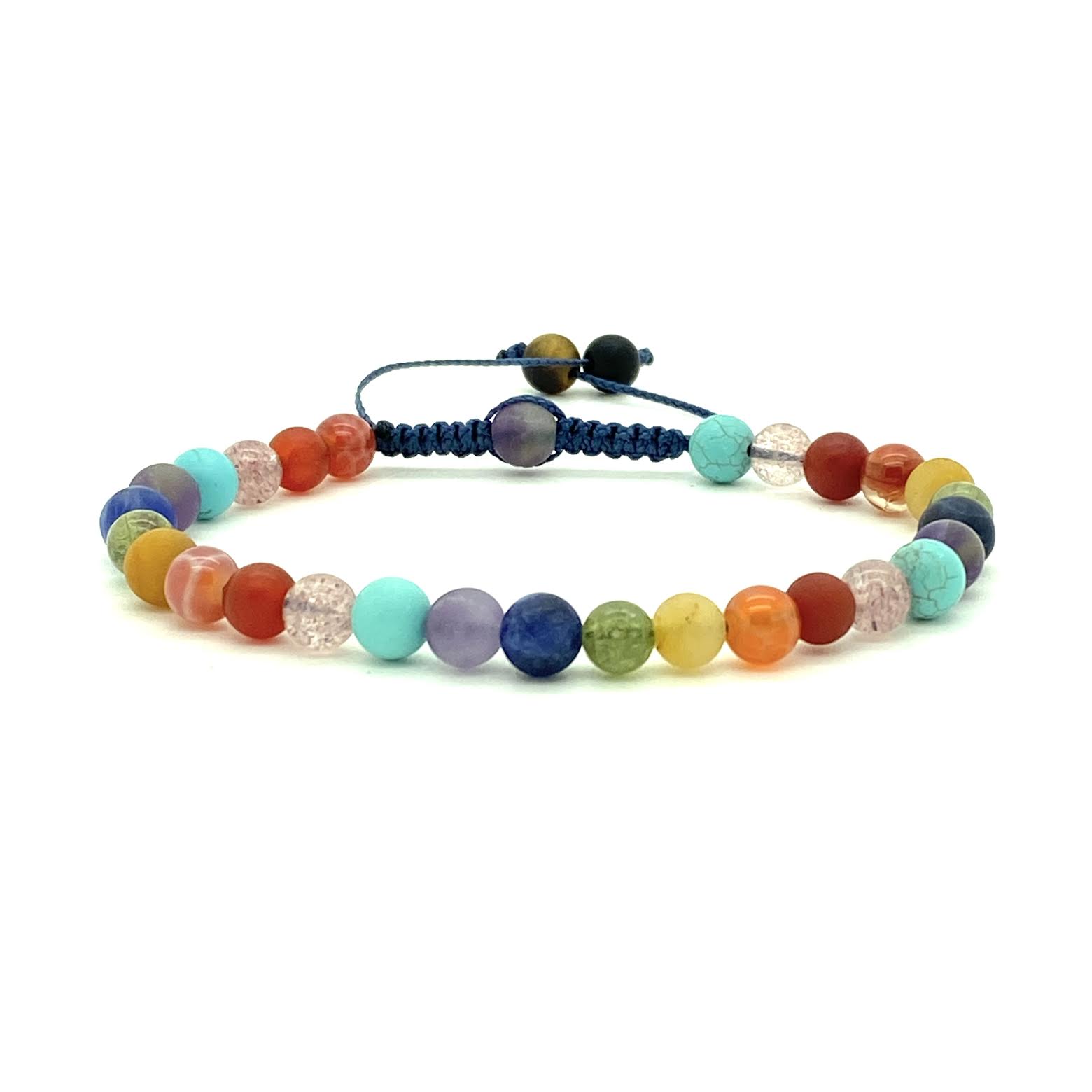 Get your Pride on! This popular, assorted gemstone beaded bracelet gives off a cool, confident vibe. Hand knotted adjustable cord for a perfect fit. We are a lesbian owned company and proudly support our community! Made by WristBend