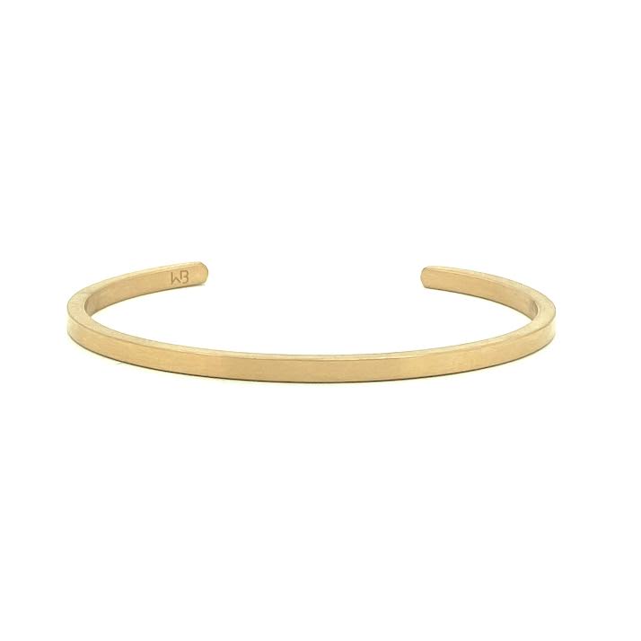 This meticulously designed 14K brushed rose gold cuff bracelet is perfect worn alone or paired with a WristBend stacking bracelet. Can slightly manipulate size for a perfect fit. Made by WristBend