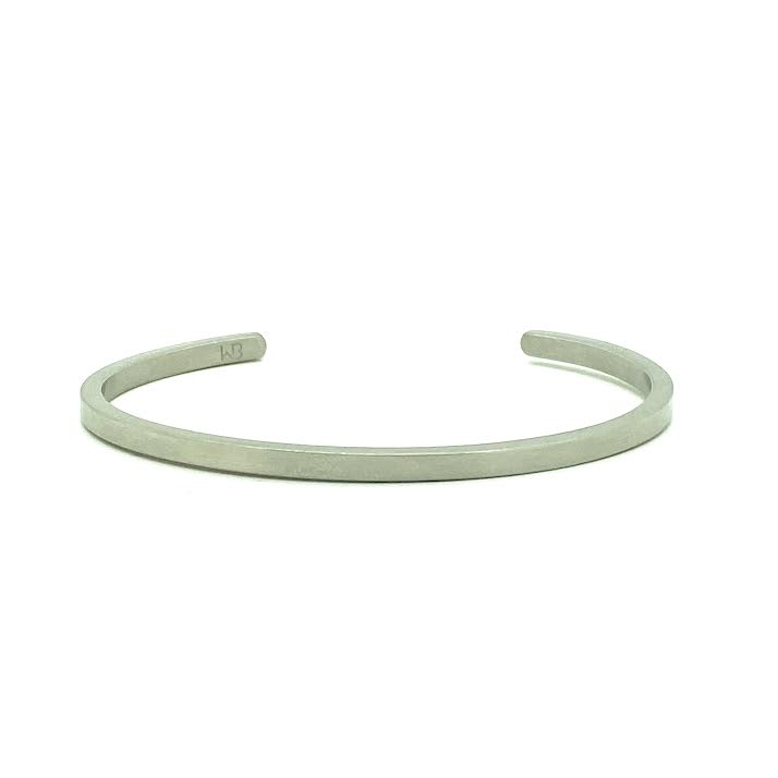This meticulously designed brushed stainless steel cuff bracelet is perfect worn alone or paired with a WristBend stacking bracelet. Can slightly manipulate size for a perfect fit. Made by WristBend