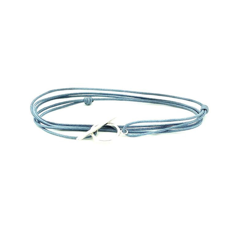 Trendy hand knotted adjustable cord bracelet with a sterling silver clasp. WristBend
